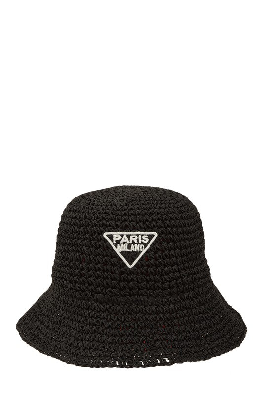 Paris Emblem On A Crochet Bucket Hat