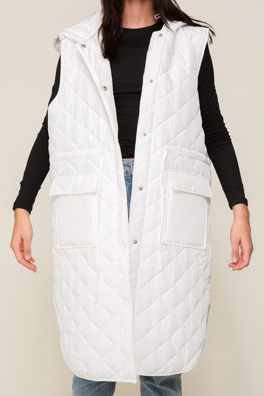 Oversized Quilted Sleeveless Vest Jacket