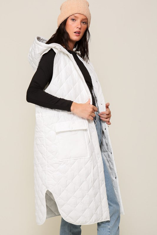 Oversized Quilted Sleeveless Vest Jacket