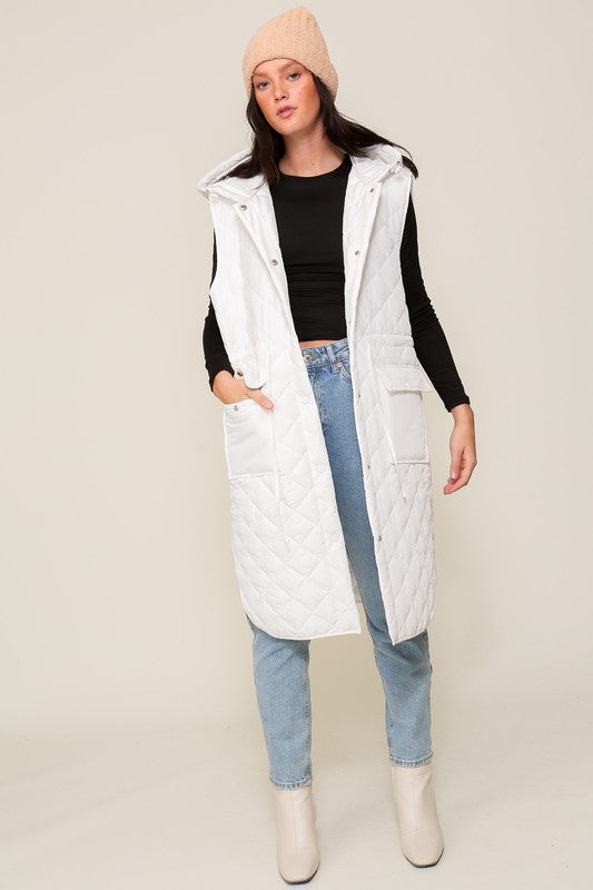 Oversized Quilted Sleeveless Vest Jacket