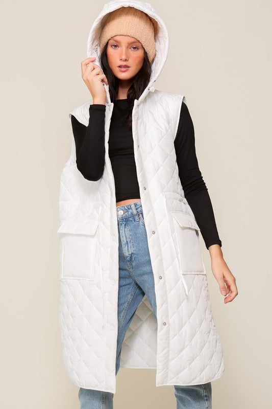 Oversized Quilted Sleeveless Vest Jacket