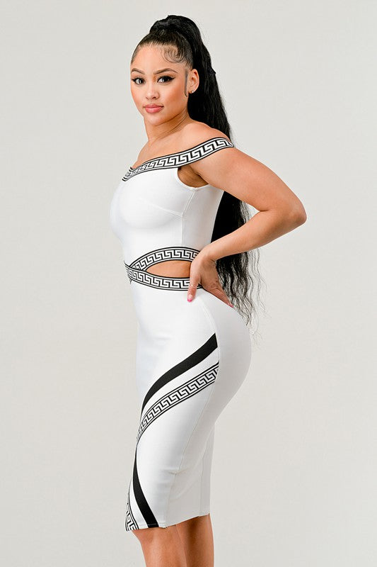 Off the Shoulder Bandage Mini Party Dress