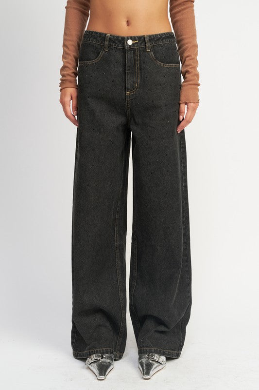 Boyfriend Pants with Contrast Stitching