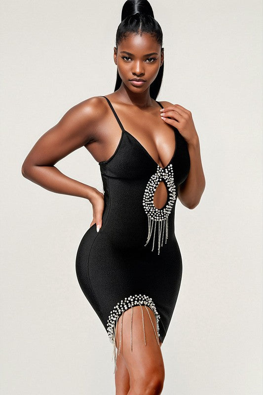 Fringe and Flare Mini BodyCon Dress