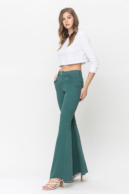 High Rise Super Flare Denim Pants