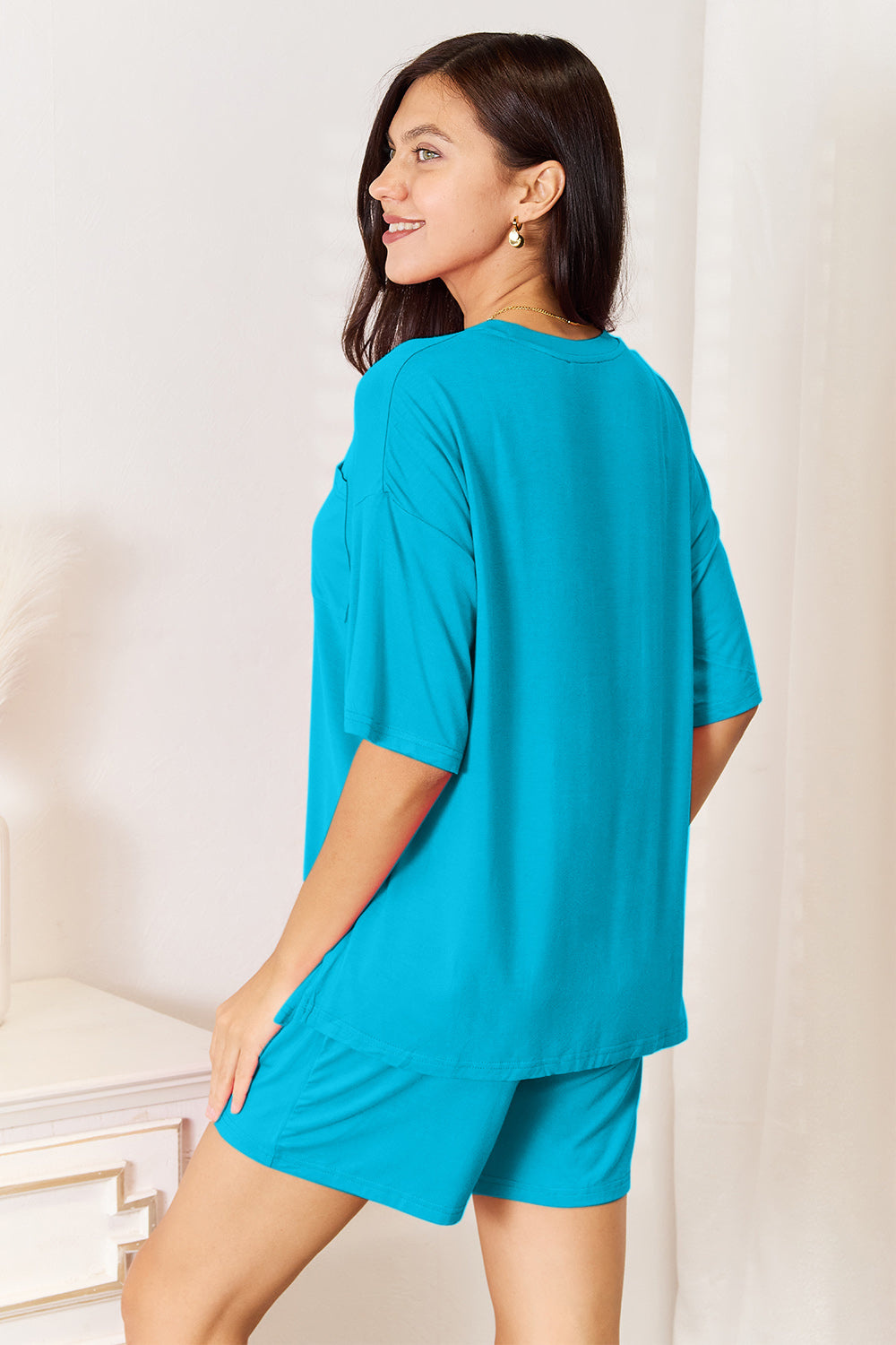 Basic Bae Soft Rayon Short Sleeve Top and Short Set