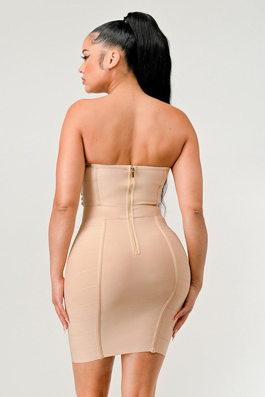 Rhinestone Corset Tube Dress