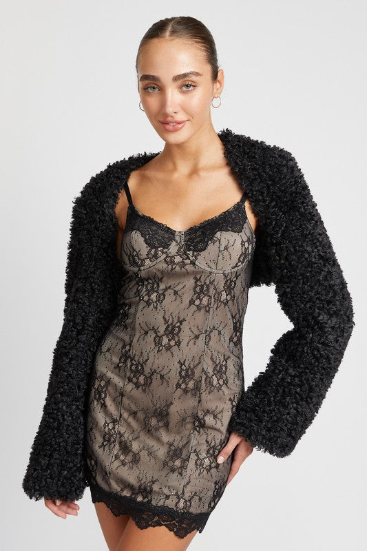Faux Fur Bolero Jacket