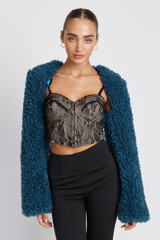 Faux Fur Bolero Jacket