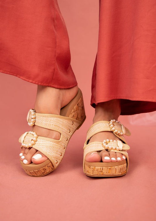 The Brianna Cork Wedge Sandals