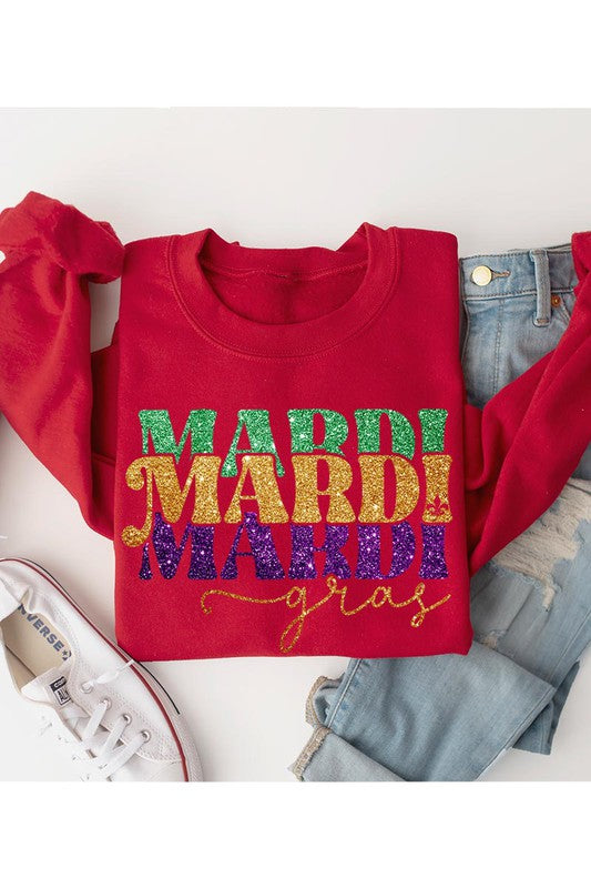 Unisex Mardi Gras Long Sleeve Sweatshirt