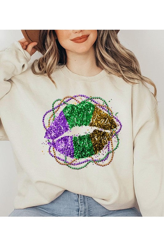 Mardi Gras Lip Graphic Sweatshirt