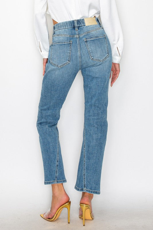 Women Control Waist High Rise Straight Legged Jeans