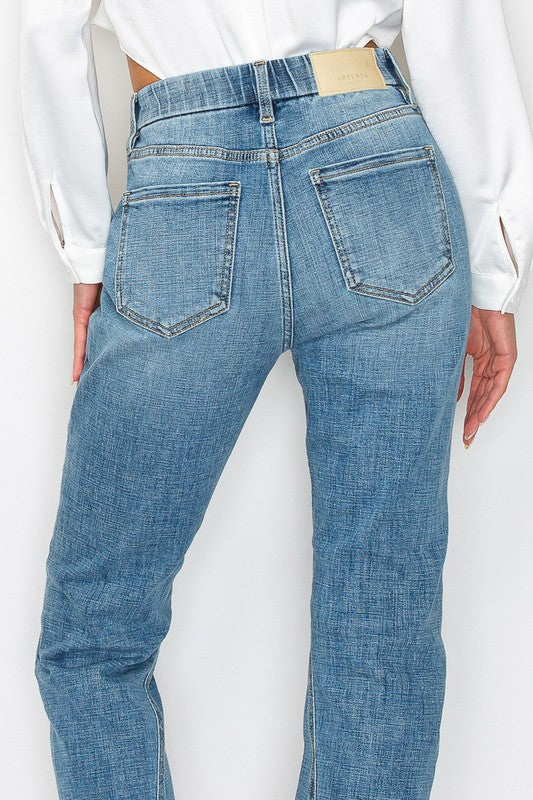 Women Control Waist High Rise Straight Legged Jeans