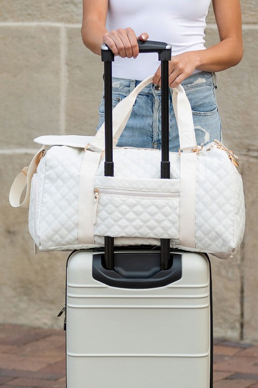 Zahra Travel Quilted Fabric Weekender