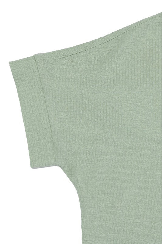 Collared Short Sleeve Blouse