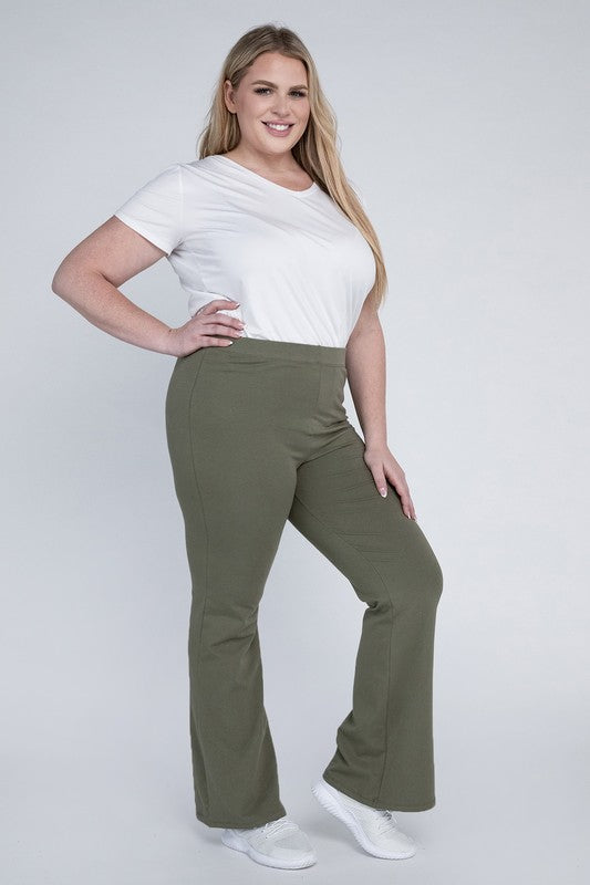 Plus Size Stretchy Flare Leg Leggings