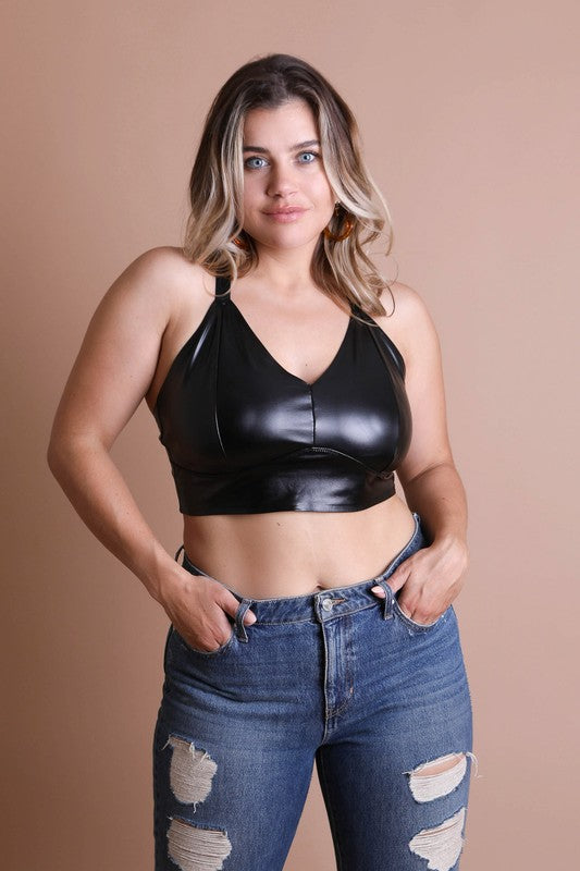 Faux Leather Crop Top
