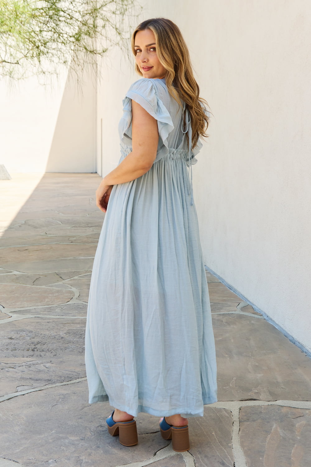 Simplicity First Buttoned Up Layered Maxi Dress