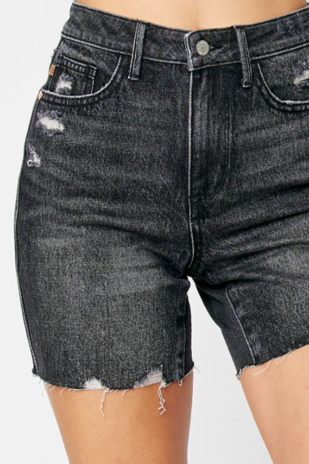 Judy Blue High Waist Tummy Control Denim Blacj Shorts