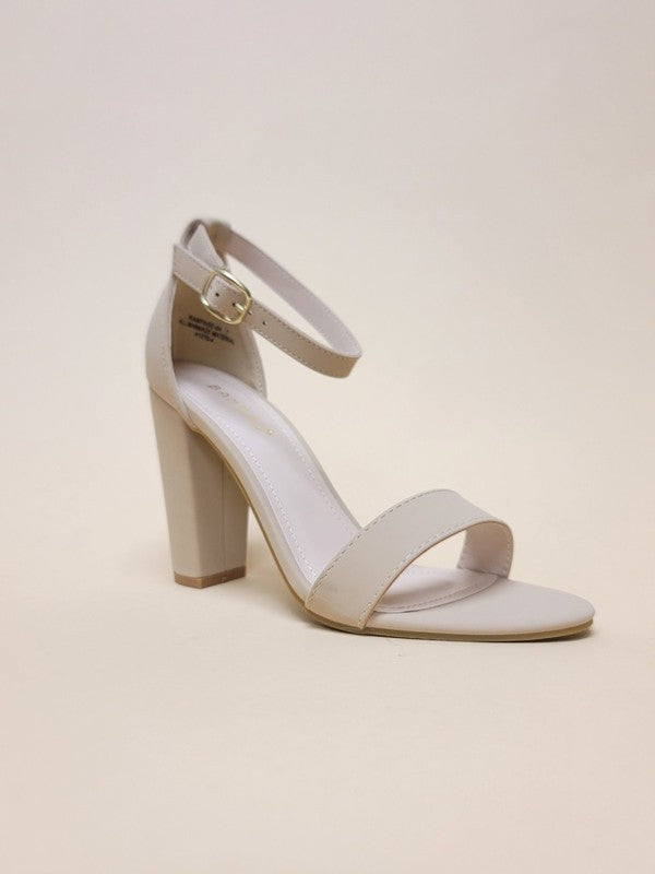 Nude Ankle Strap High Heels
