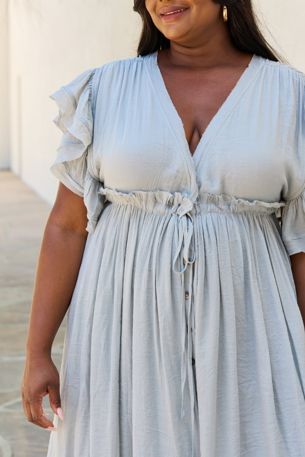 Simplicity First Buttoned Up Layered Maxi Dress