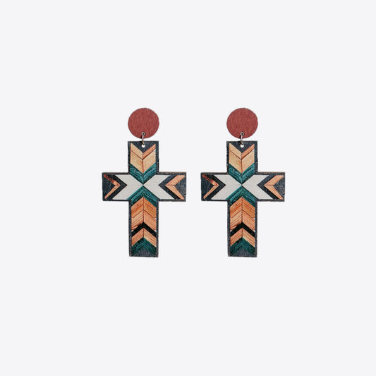 Drop Earrings In Cross Shape