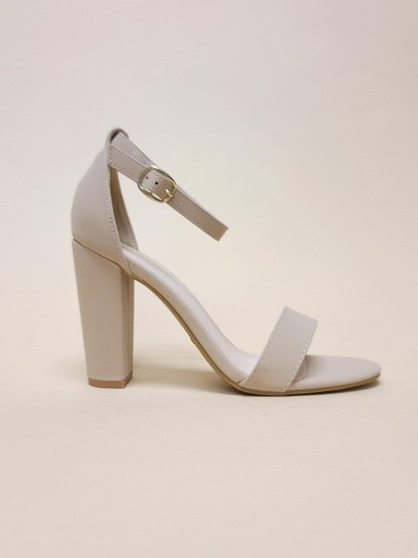 Nude Ankle Strap High Heels