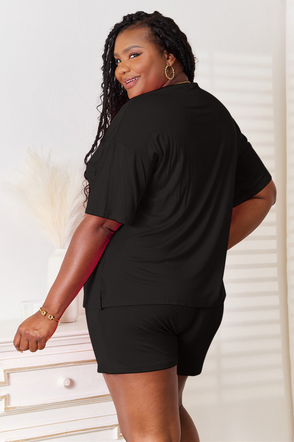 Basic Bae Soft Rayon Short Sleeve Top and Short Set
