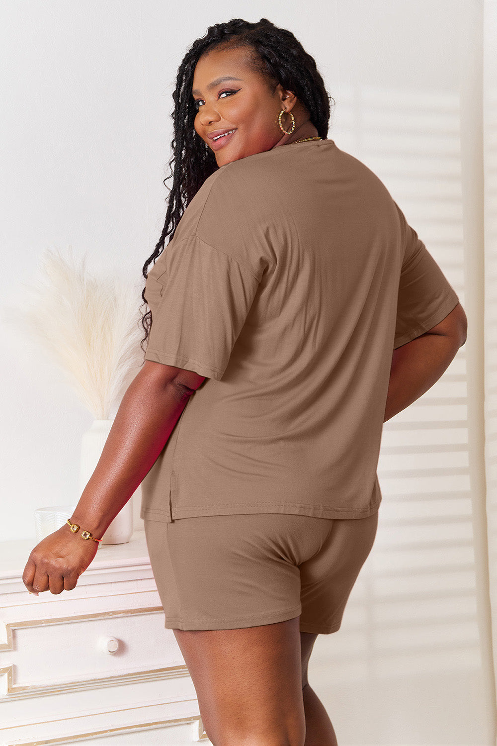 Basic Bae Soft Rayon Short Sleeve Top and Short Set