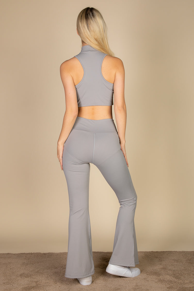 High Neck Sleeveless Crop Top