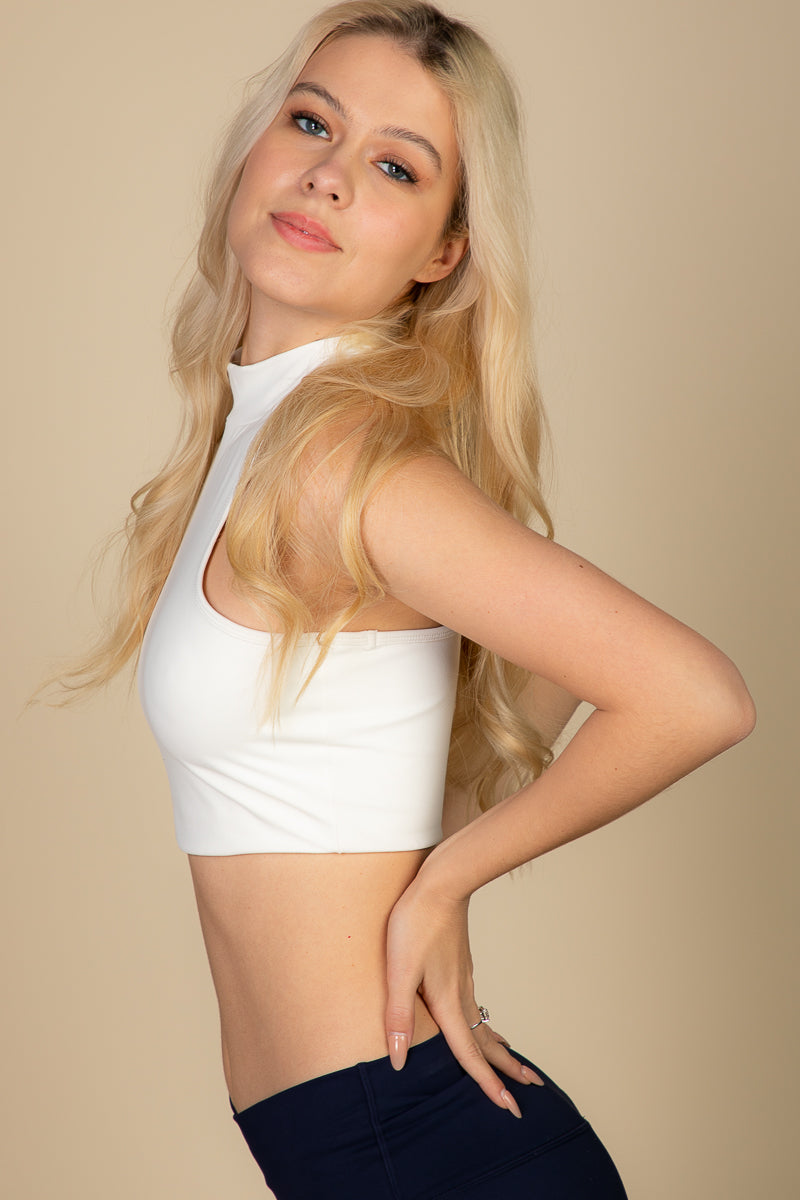 High Neck Sleeveless Crop Top
