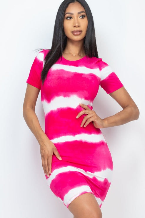 Tie-dye Print Bodycon Mini Dress