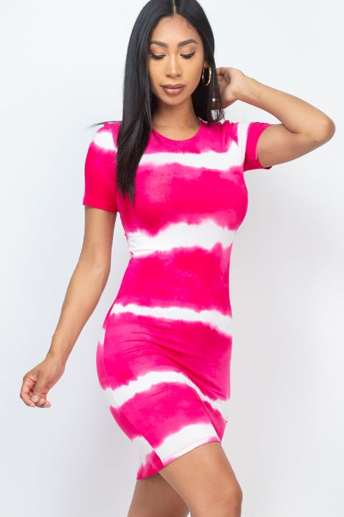 Tie-dye Print Bodycon Mini Dress
