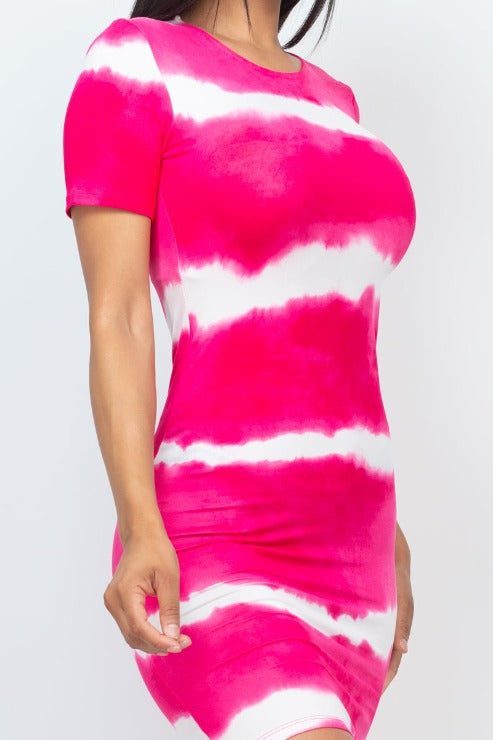 Tie-dye Print Bodycon Mini Dress
