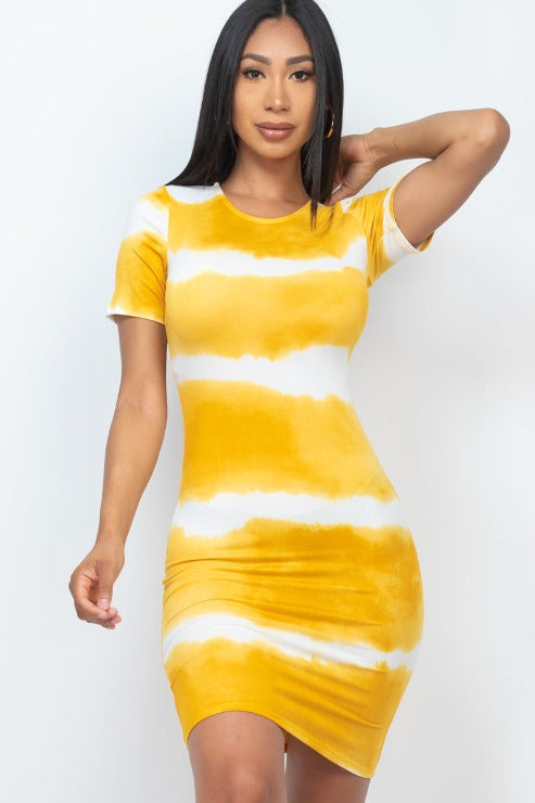 Tie-dye Print Bodycon Mini Dress