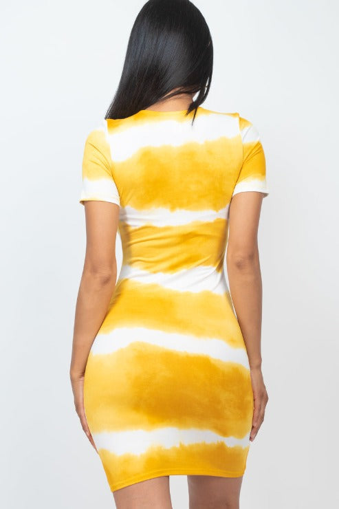 Tie-dye Print Bodycon Mini Dress