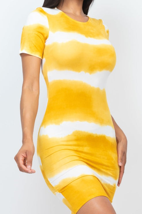 Tie-dye Print Bodycon Mini Dress