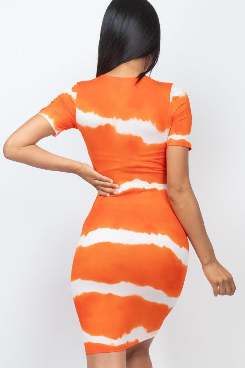 Tie-dye Print Bodycon Mini Dress
