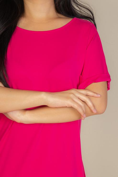 Side Pocket Double Folded Mini Shirt Dress