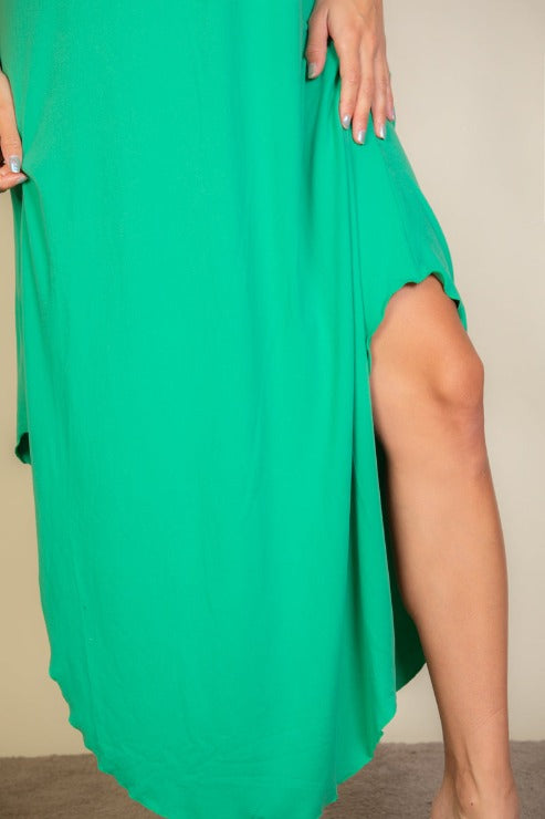 Solid Cami Double Strap Loose Slip On Dress
