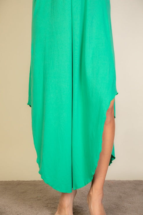 Solid Cami Double Strap Loose Slip On Dress