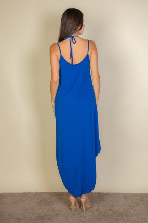 Solid Cami Double Strap Loose Slip On Dress