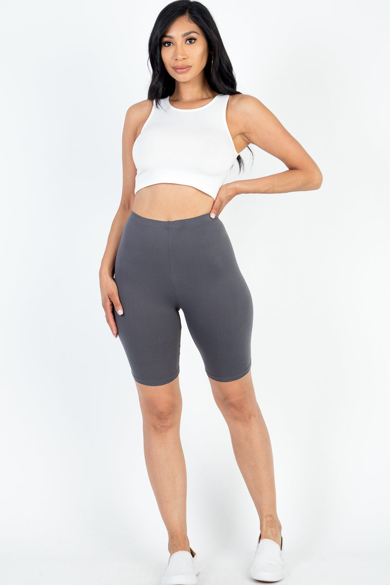 Tan Biker Shorts