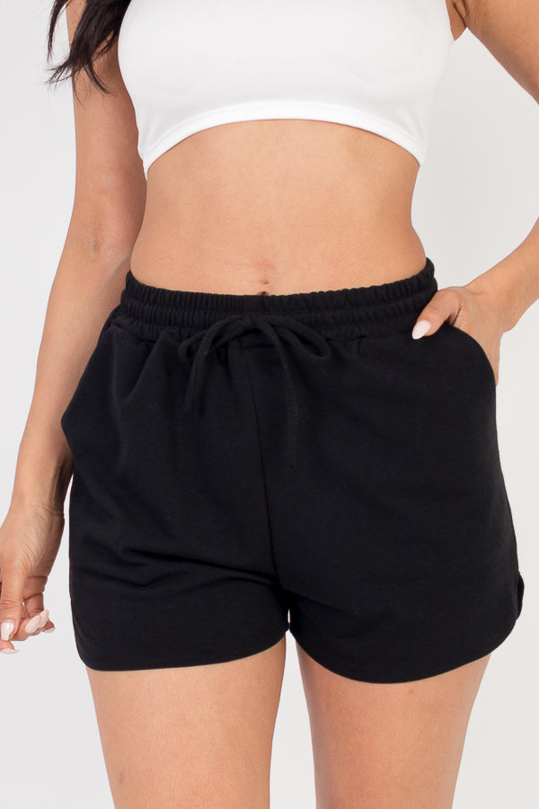 French Terry Loose Fit Drawstring Shorts