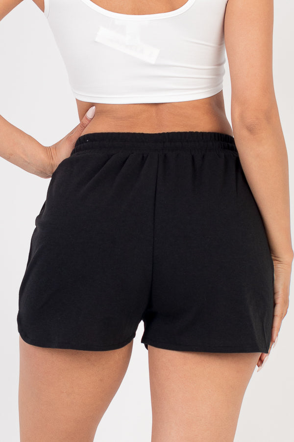 French Terry Loose Fit Drawstring Shorts