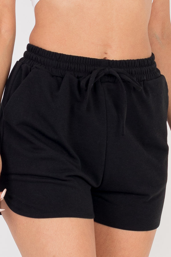 French Terry Loose Fit Drawstring Shorts