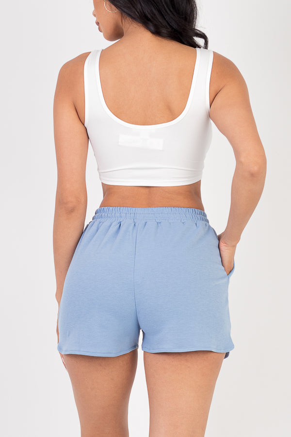 French Terry Loose Fit Drawstring Shorts