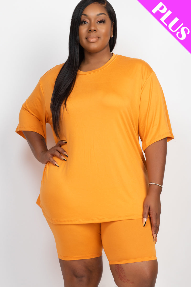 Short Sleeve Tee Shirt & Biker Shorts Set