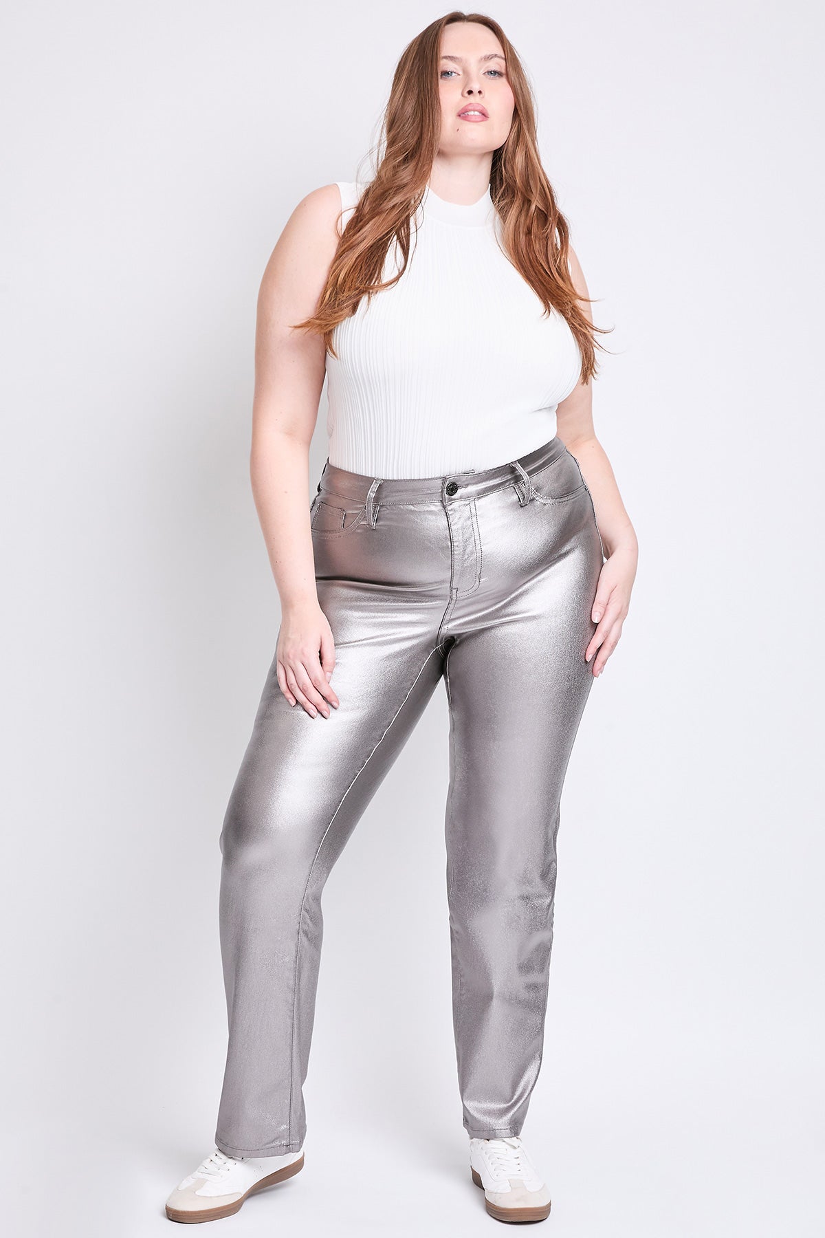 Women's Plus Hyperstretch Straight Leg Pu Leather Pant